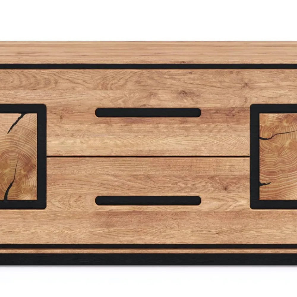 Wohnen Tv & Hifi-Möbel|Lowboards<TV Lowboard mit Hirnholz Applikationen - Shipper