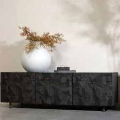 Wohnen Tv & Hifi-Möbel|Lowboards<TV Lowboard mit Schnitzereien Front - Eiken