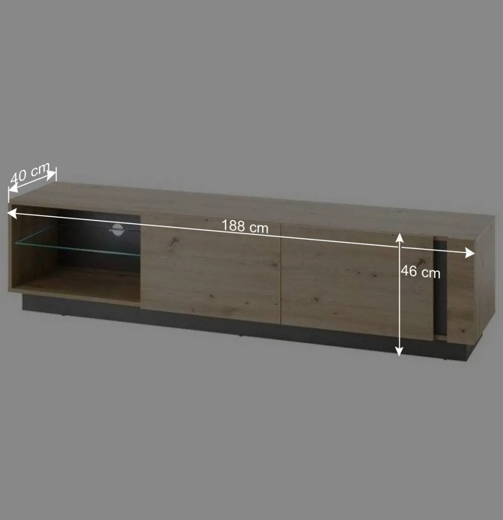 Wohnen Tv & Hifi-Möbel|Lowboards<TV Lowboard mit Sockelgestell - 188 cm breit - Lairian
