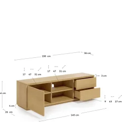 Wohnen Tv & Hifi-Möbel|Lowboards<TV Lowboard mit zwei Schubladen & Tür - Elastian