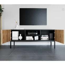 Wohnen Lowboards<TV Lowboard mit zwei Türen und Fächern - Cavan