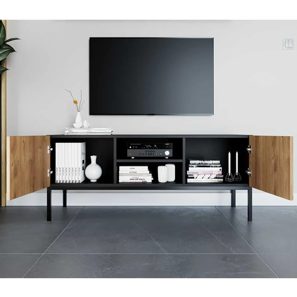 Wohnen Lowboards<TV Lowboard mit zwei Türen und Fächern - Cavan