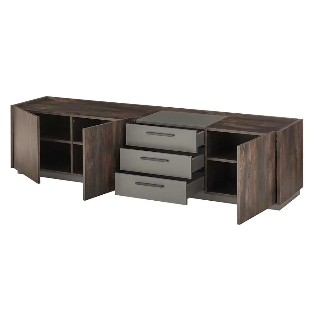 Wohnen Wohnwände<TV Lowboard und Wandregal Set - Mundo (zweiteilig)