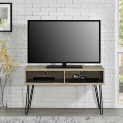 Wohnen Tv & Hifi-Möbel|Lowboards<TV Regal in Eiche Holzoptik & Schwarz - Esberg