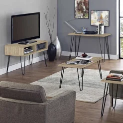 Wohnen Tv & Hifi-Möbel|Lowboards<TV Regal in Eiche Holzoptik & Schwarz - Esberg