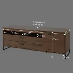 Wohnen Tv & Hifi-Möbel<TV Schrank aus Eiche Bianco geölt - Assela