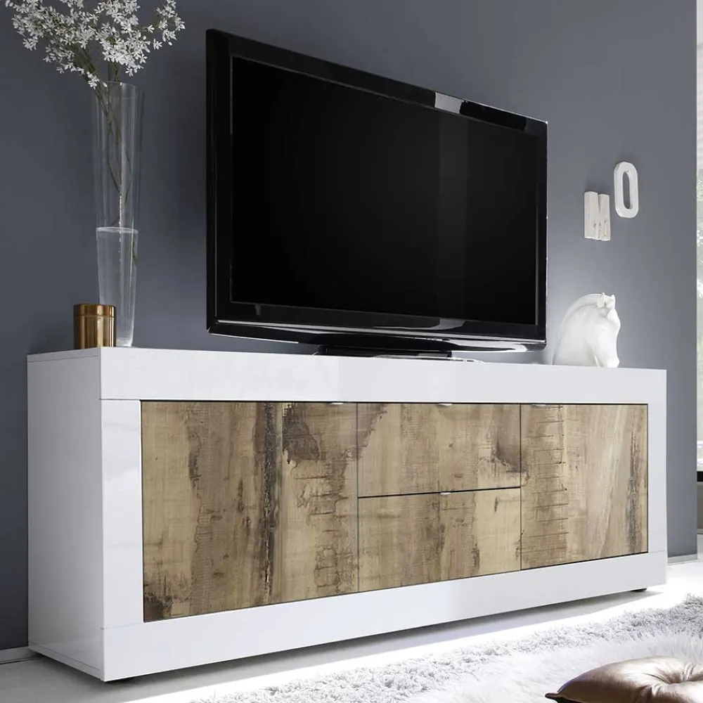 Wohnen Tv & Hifi-Möbel<TV Schrank in Holz verwittert - Olvenion