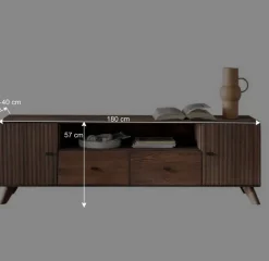 Wohnen Tv & Hifi-Möbel|Lowboards<TV Unterschrank aus Kernbuche massiv in Braun - Malawi