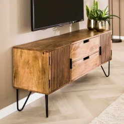Wohnen Tv & Hifi-Möbel|Lowboards<TV Unterschrank aus Mangoholz in Sandfarben - Baina