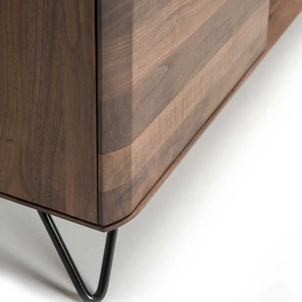 Wohnen Tv & Hifi-Möbel|Lowboards<TV Unterschrank aus Nussbaum Massivholz - Rivossa