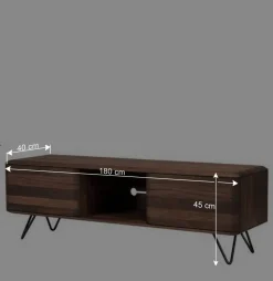 Wohnen Tv & Hifi-Möbel|Lowboards<TV Unterschrank aus Nussbaum Massivholz - Rivossa
