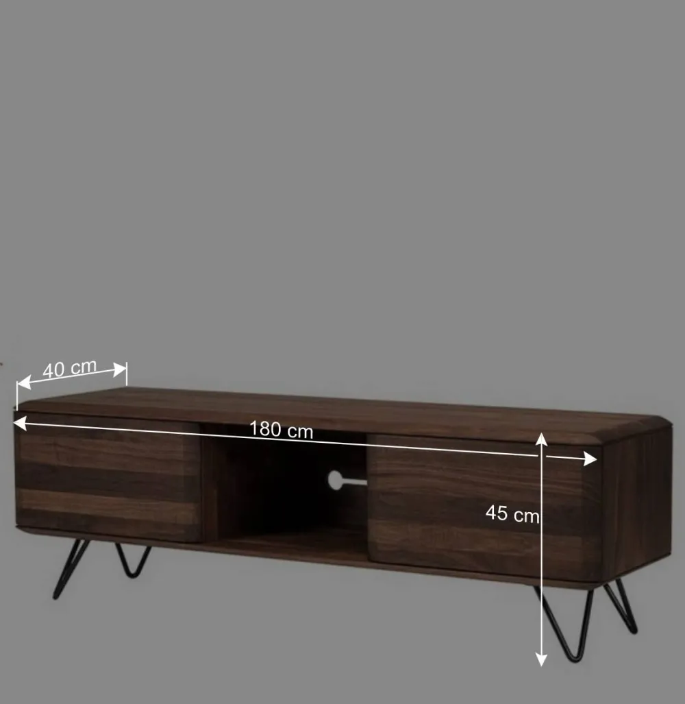 Wohnen Tv & Hifi-Möbel|Lowboards<TV Unterschrank aus Nussbaum Massivholz - Rivossa