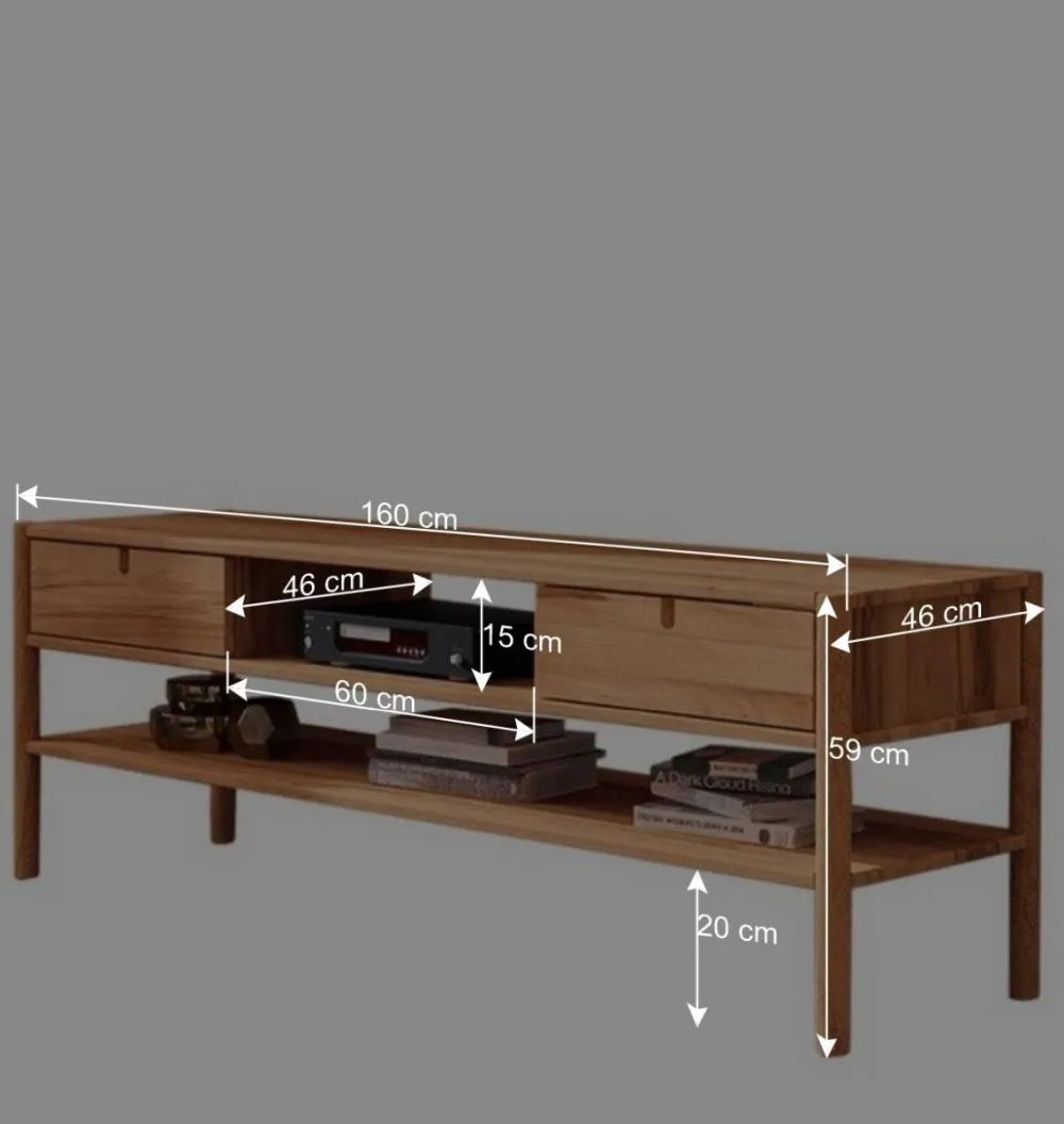 Wohnen Tv & Hifi-Möbel|Lowboards<TV Unterschrank aus Wildbuche Massivholz - Indrya