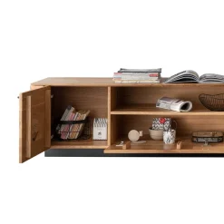 Wohnen Tv & Hifi-Möbel|Lowboards<TV Unterschrank aus Wildeiche mit Metallgriffen - Ilfred
