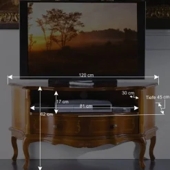Wohnen Tv & Hifi-Möbel|Lowboards<TV Unterschrank im Barock Stil Dentro Nussbaumfarben