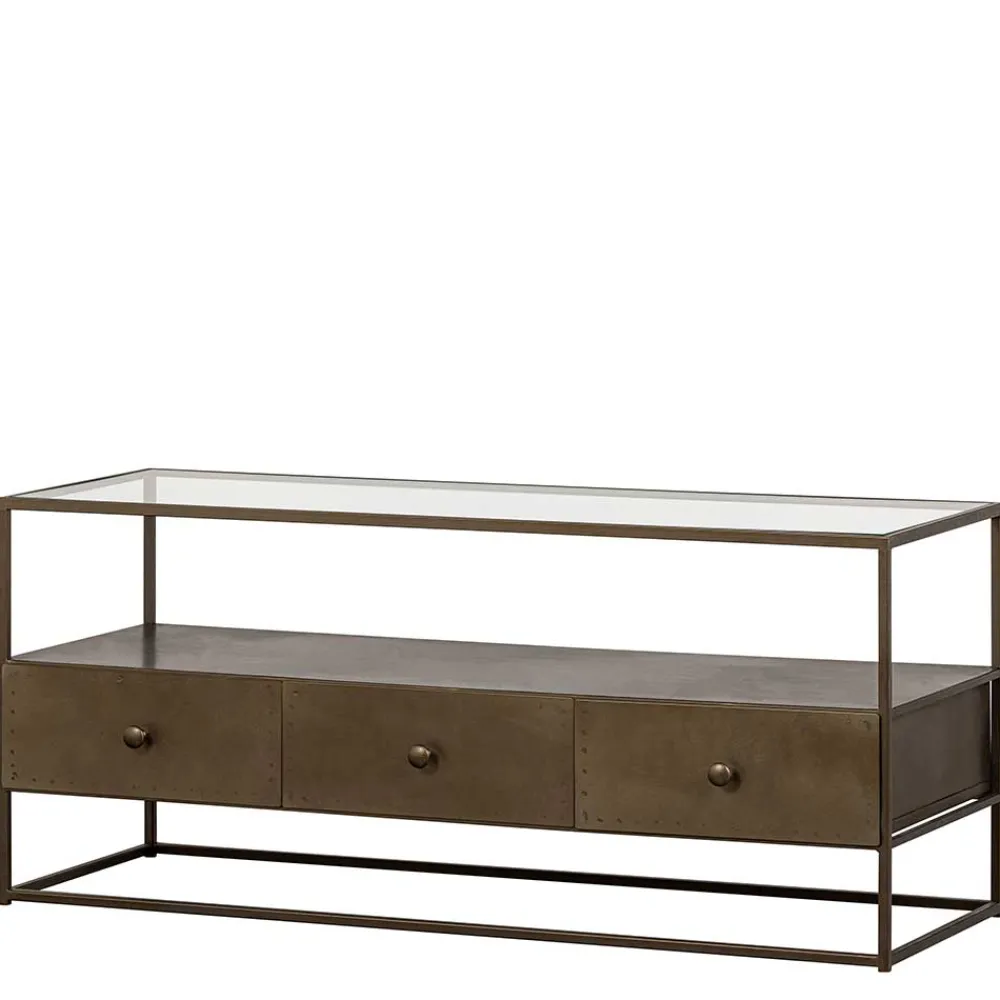 Wohnen Tv & Hifi-Möbel|Lowboards<TV Unterschrank in Altmessing Metall - Liviano