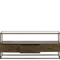 Wohnen Tv & Hifi-Möbel|Lowboards<TV Unterschrank in Altmessing Metall - Liviano