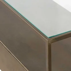 Wohnen Tv & Hifi-Möbel|Lowboards<TV Unterschrank in Altmessing Metall - Liviano