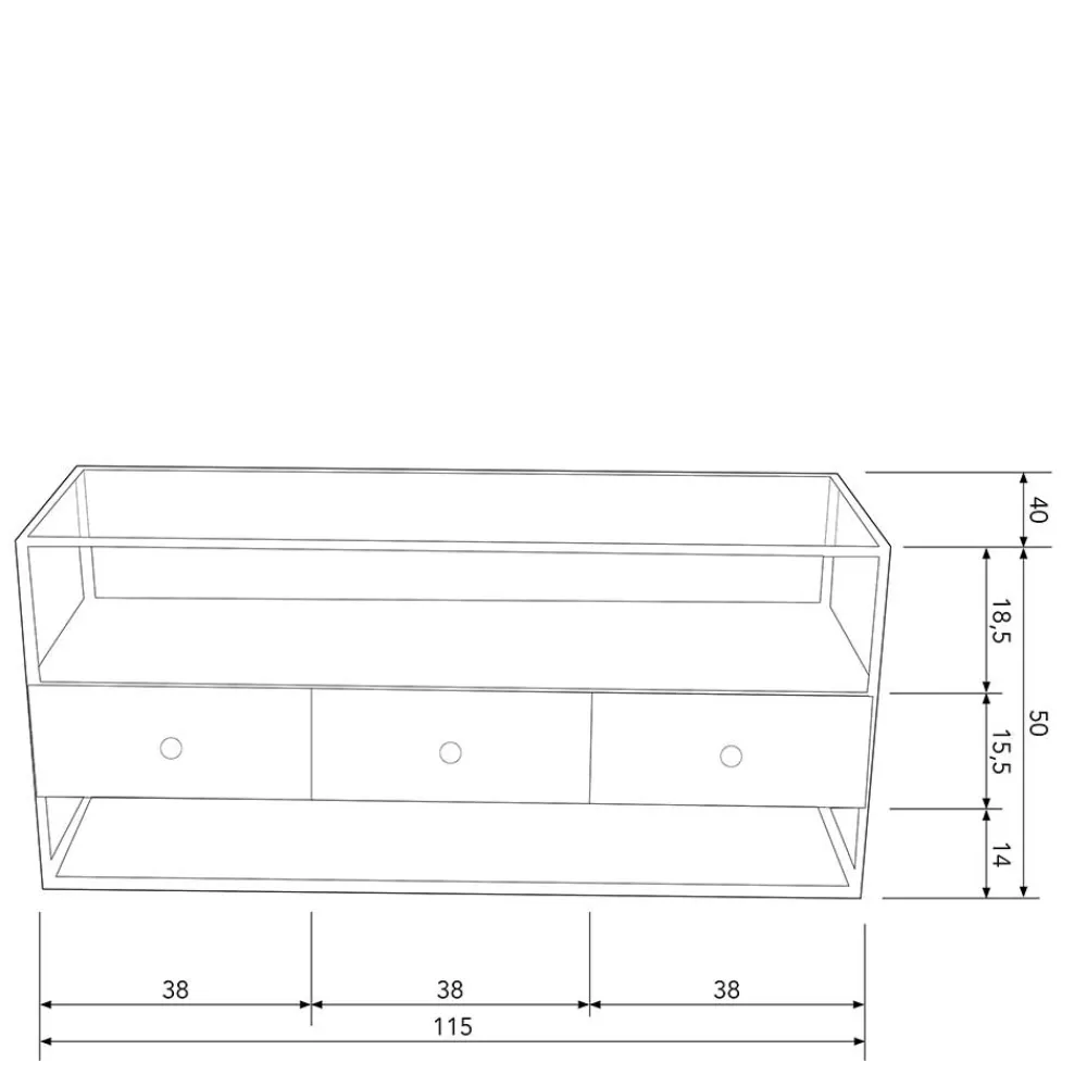 Wohnen Tv & Hifi-Möbel|Lowboards<TV Unterschrank in Altmessing Metall - Liviano