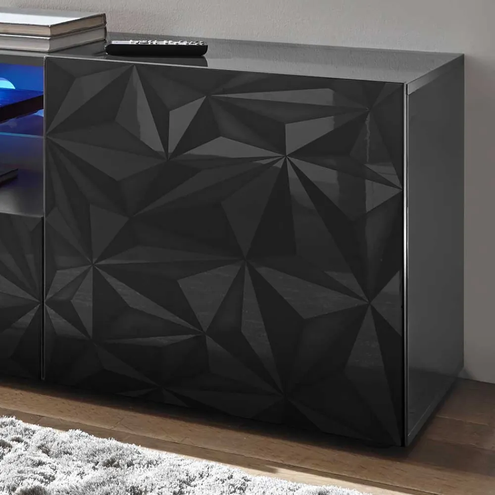 Wohnen Tv & Hifi-Möbel|Lowboards<TV Unterschrank in Anthrazit Hochglanz - Kuriasna