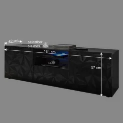 Wohnen Tv & Hifi-Möbel|Lowboards<TV Unterschrank in Anthrazit Hochglanz - Kuriasna