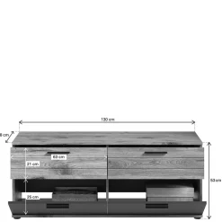 Wohnen Tv & Hifi-Möbel|Lowboards<TV Unterschrank in der Größe 130x53x48 cm - Lucios