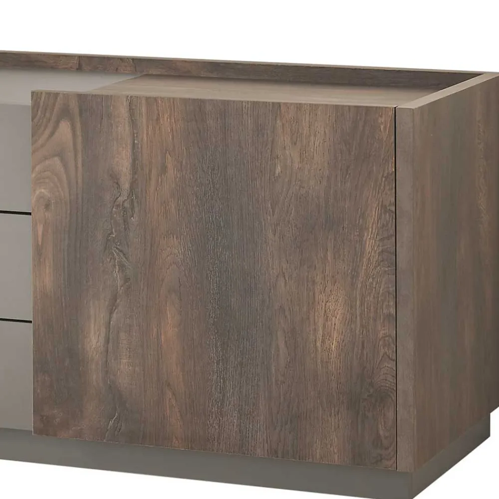 Wohnen Tv & Hifi-Möbel|Lowboards<TV Unterschrank in Eiche Dunkel und Anthrazit - Mundo