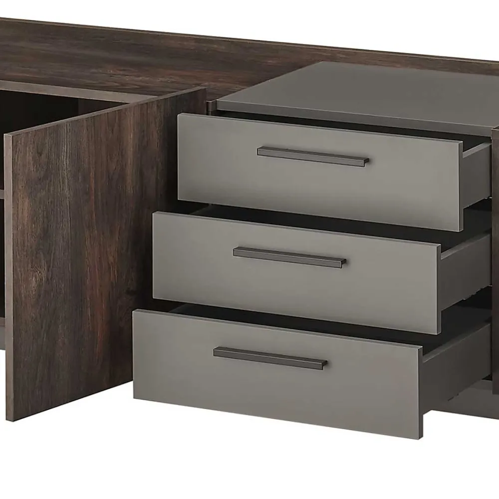 Wohnen Tv & Hifi-Möbel|Lowboards<TV Unterschrank in Eiche Dunkel und Anthrazit - Mundo