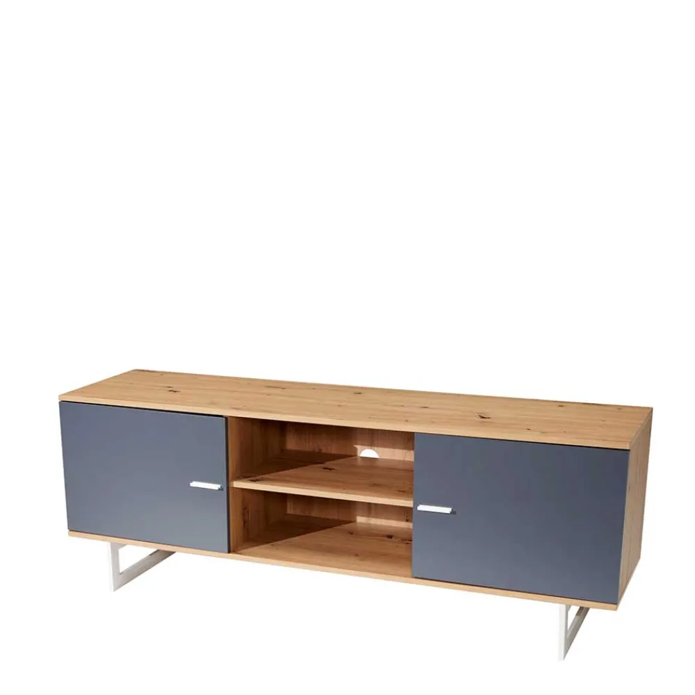 Wohnen Tv & Hifi-Möbel|Lowboards<TV Unterschrank in Eiche Optik mit Grau - Flurin