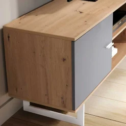 Wohnen Tv & Hifi-Möbel|Lowboards<TV Unterschrank in Eiche Optik mit Grau - Flurin