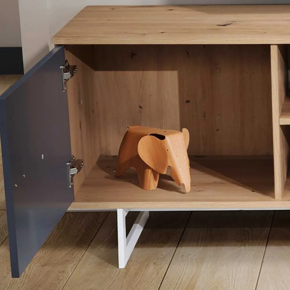 Wohnen Tv & Hifi-Möbel|Lowboards<TV Unterschrank in Eiche Optik mit Grau - Flurin