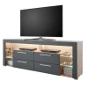 Wohnen Tv & Hifi-Möbel|Lowboards<TV Unterschrank in Grau & Asteiche Dekor - Noelle