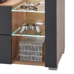 Wohnen Tv & Hifi-Möbel|Lowboards<TV Unterschrank in Grau & Asteiche Dekor - Noelle