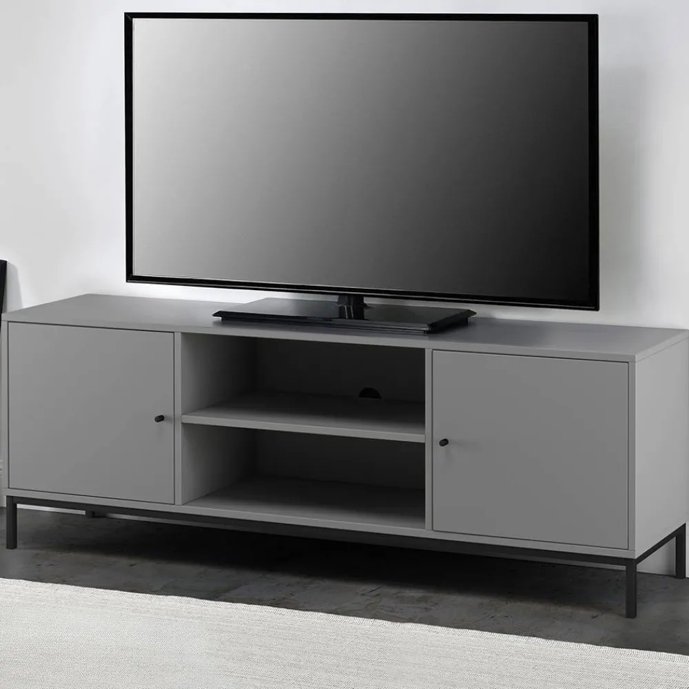 Wohnen Tv & Hifi-Möbel|Lowboards<TV Unterschrank in Grau mit Schwarz - Lagista