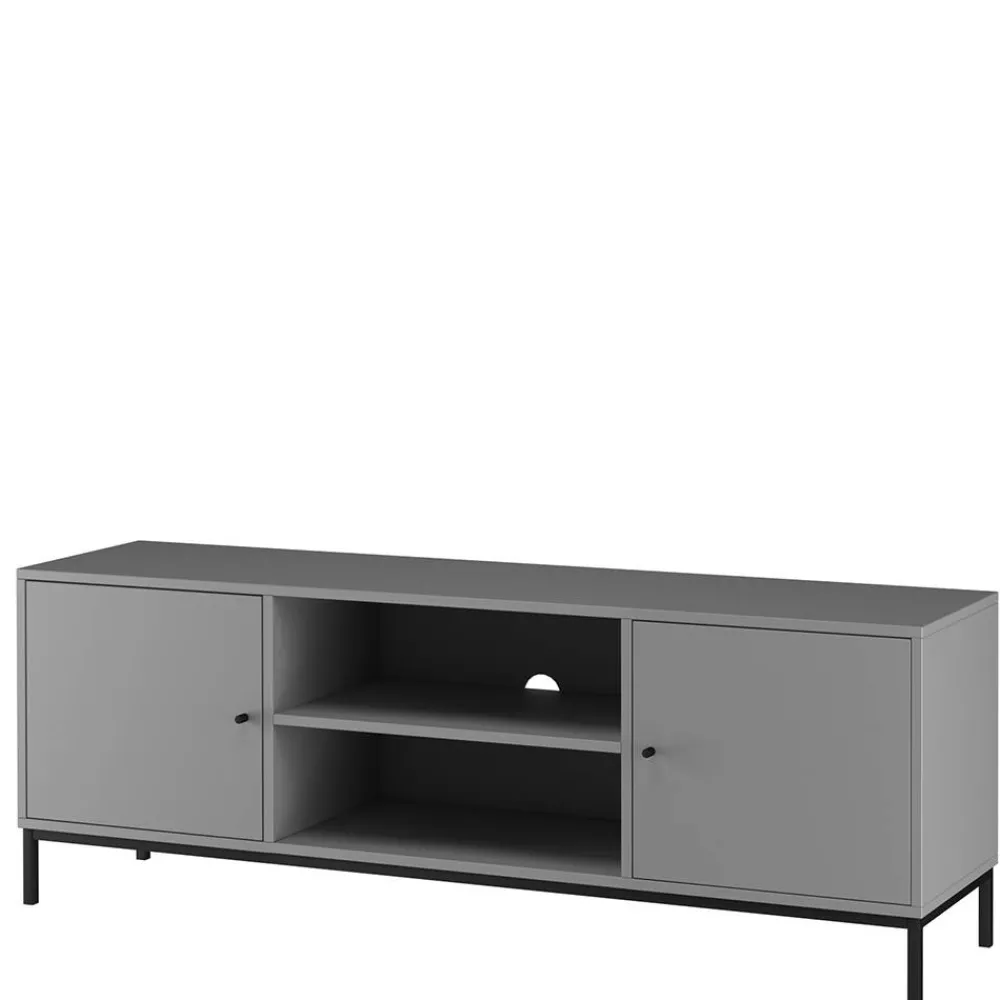 Wohnen Tv & Hifi-Möbel|Lowboards<TV Unterschrank in Grau mit Schwarz - Lagista