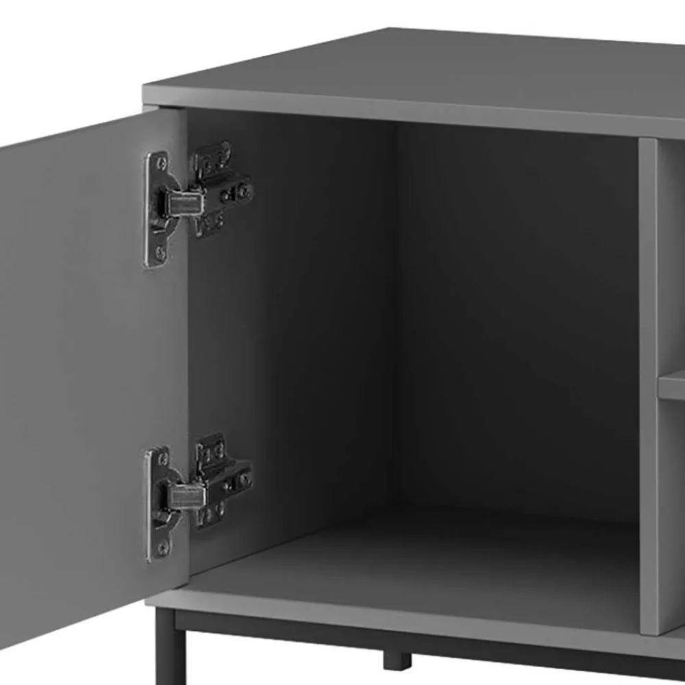 Wohnen Tv & Hifi-Möbel|Lowboards<TV Unterschrank in Grau mit Schwarz - Lagista