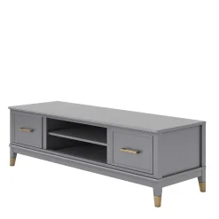 Wohnen Tv & Hifi-Möbel|Lowboards<TV Unterschrank in Grau und Gold - Tamila