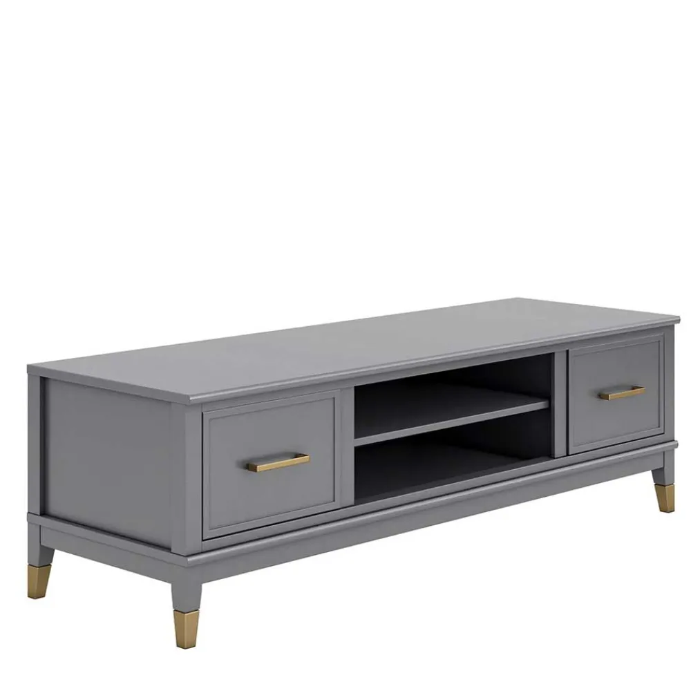 Wohnen Tv & Hifi-Möbel|Lowboards<TV Unterschrank in Grau und Gold - Tamila