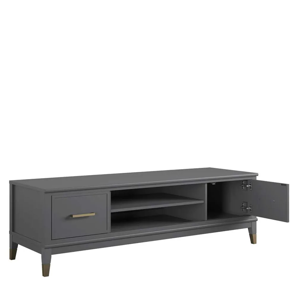 Wohnen Tv & Hifi-Möbel|Lowboards<TV Unterschrank in Grau und Gold - Tamila
