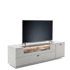 Wohnen Tv & Hifi-Möbel|Lowboards<TV Unterschrank in Lichtgrau mit Wildeiche - Apulco