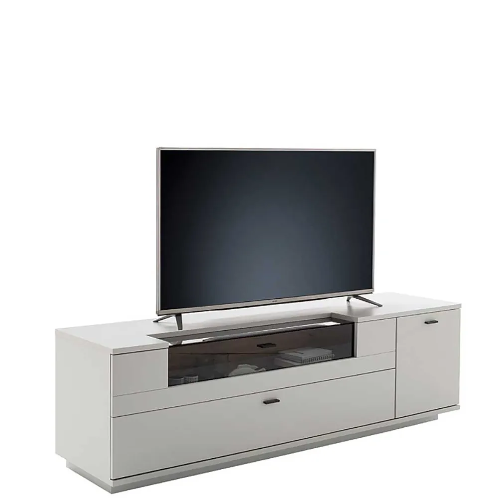 Wohnen Tv & Hifi-Möbel|Lowboards<TV Unterschrank in Lichtgrau mit Wildeiche - Apulco