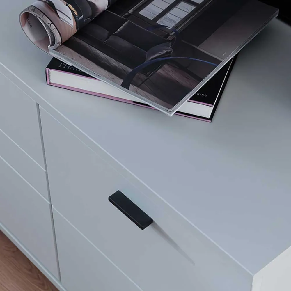 Wohnen Tv & Hifi-Möbel|Lowboards<TV Unterschrank in Lichtgrau mit Wildeiche - Apulco