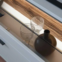 Wohnen Tv & Hifi-Möbel|Lowboards<TV Unterschrank in Lichtgrau mit Wildeiche - Apulco