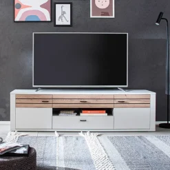 Wohnen Tv & Hifi-Möbel|Lowboards<TV Unterschrank in Lichtgrau mit Wildeiche - Ballina