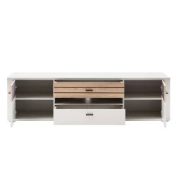 Wohnen Tv & Hifi-Möbel|Lowboards<TV Unterschrank in Lichtgrau mit Wildeiche - Ballina