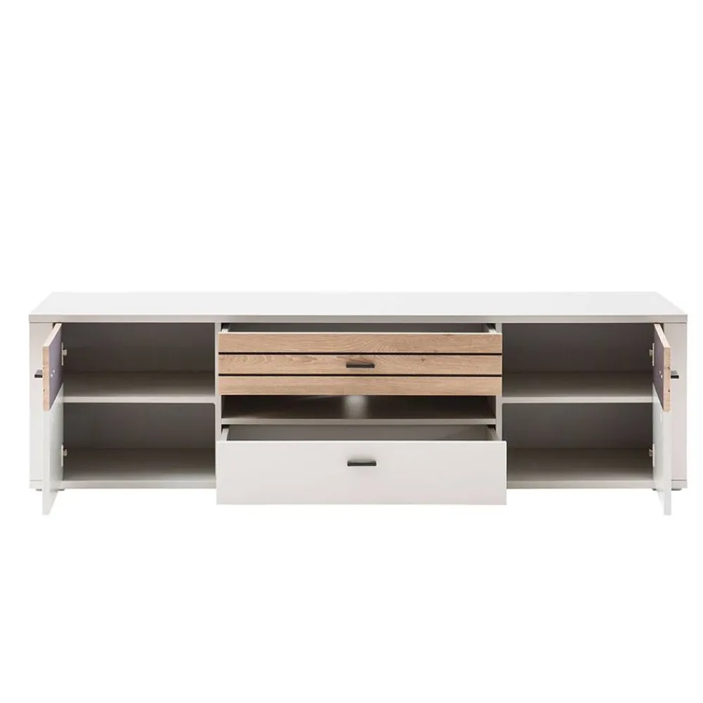 Wohnen Tv & Hifi-Möbel|Lowboards<TV Unterschrank in Lichtgrau mit Wildeiche - Ballina