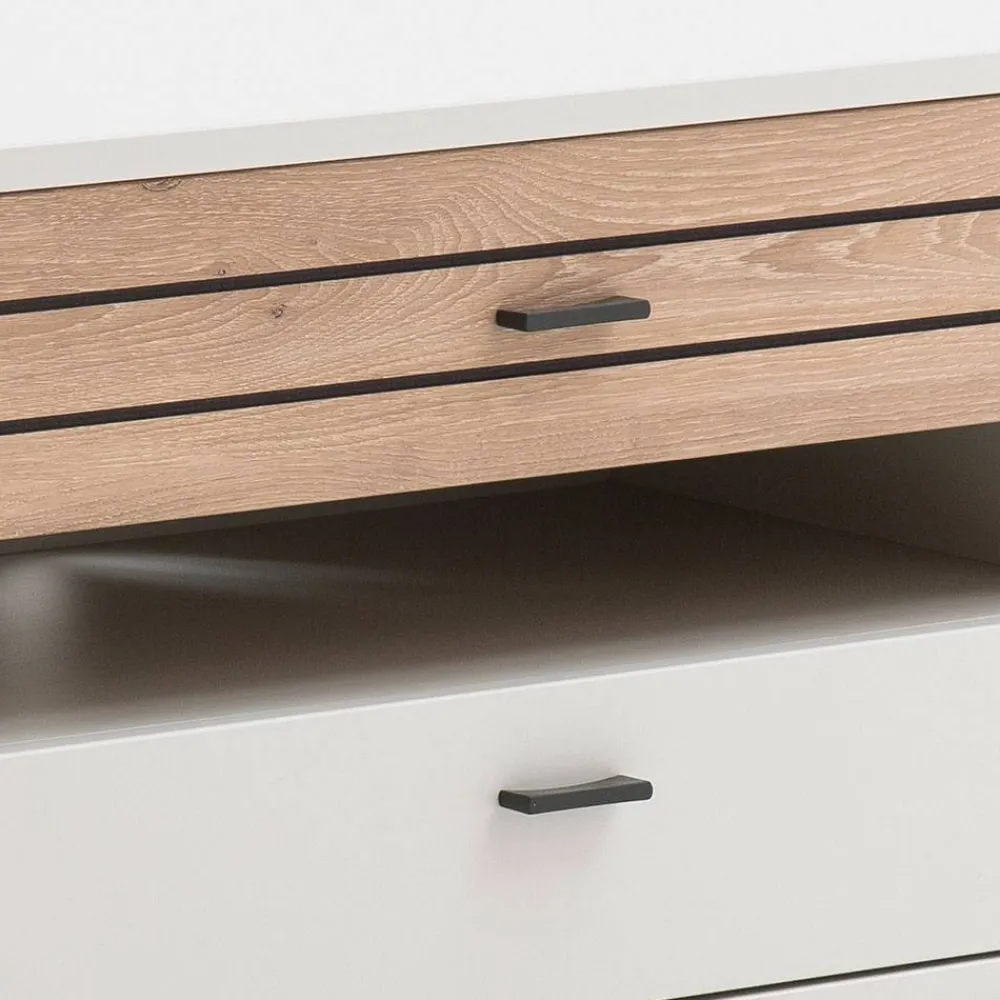 Wohnen Tv & Hifi-Möbel|Lowboards<TV Unterschrank in Lichtgrau mit Wildeiche - Ballina
