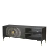 Wohnen Tv & Hifi-Möbel|Lowboards<TV Unterschrank in Schwarz mit Messing - Alkatar