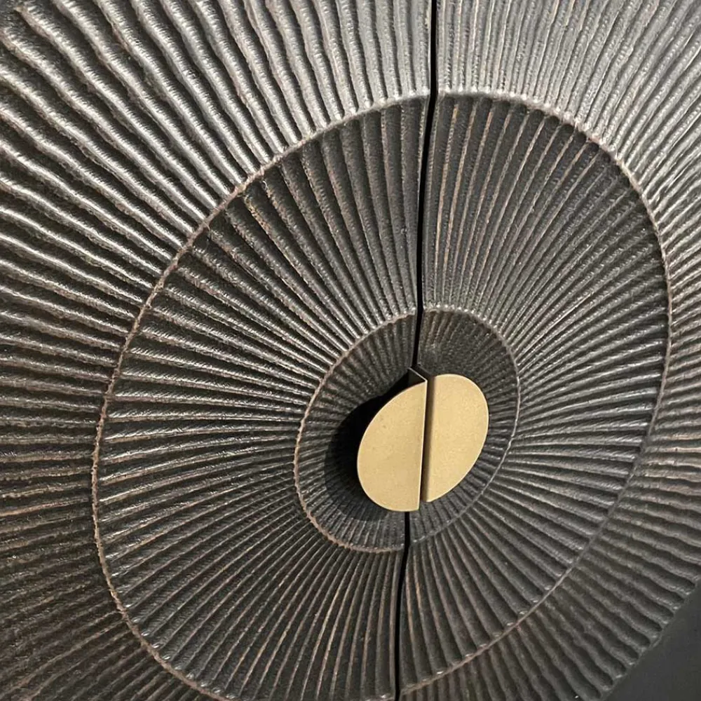 Wohnen Tv & Hifi-Möbel|Lowboards<TV Unterschrank in Schwarz mit Messing - Alkatar