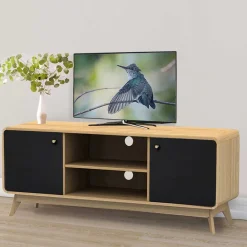Wohnen Tv & Hifi-Möbel|Lowboards<TV Unterschrank in Schwarz & Eiche Optik - Sondros